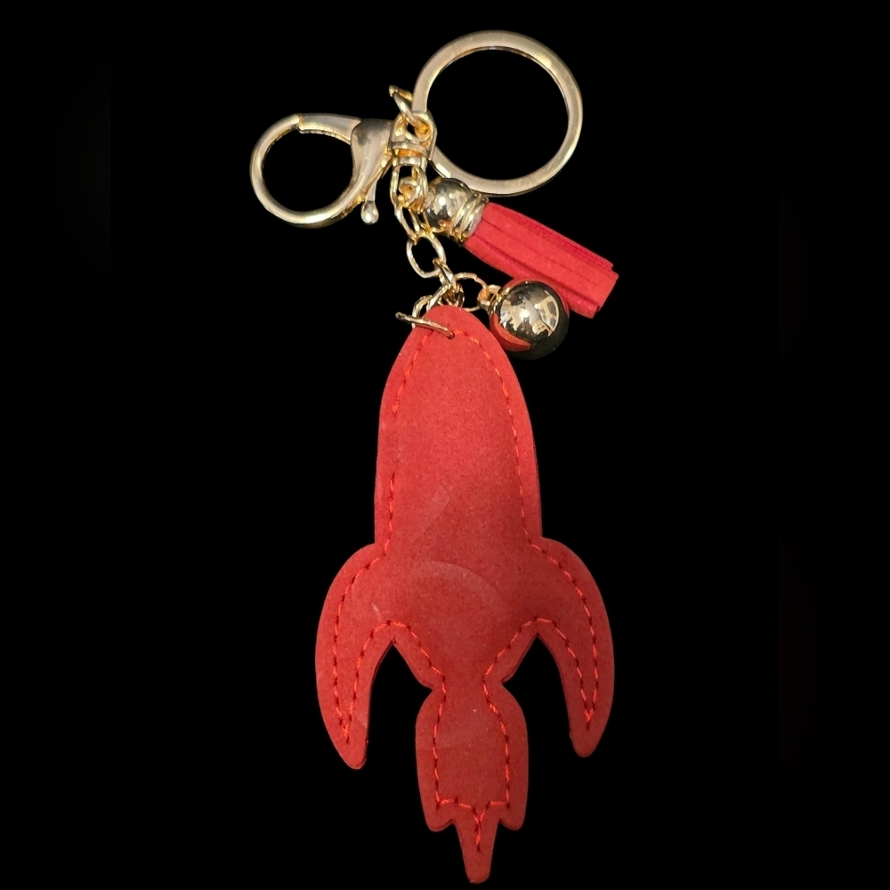 Sparkly Rhinestone Rocket Bag Charm / Keychain – Fun Bag Charm - Picture 2 of 3